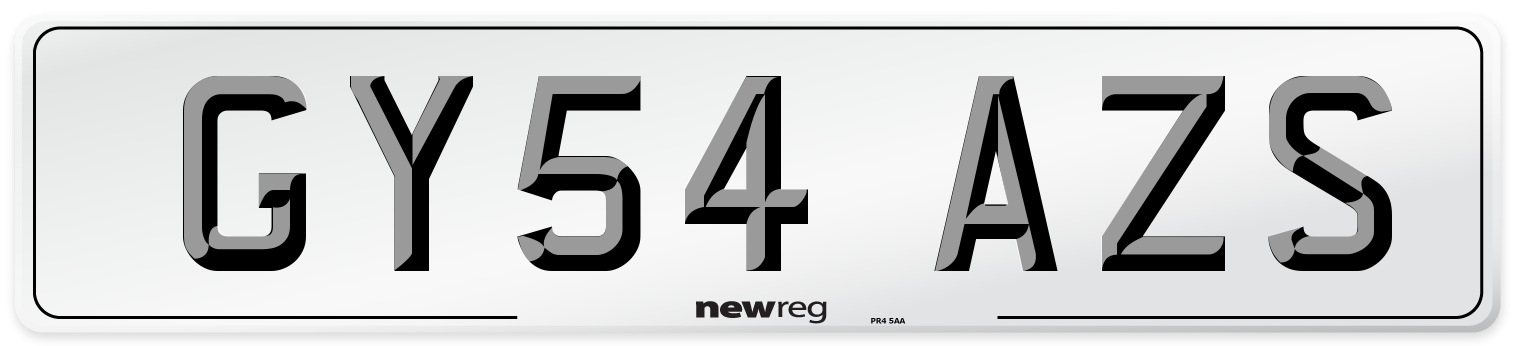 GY54 AZS Number Plate from New Reg